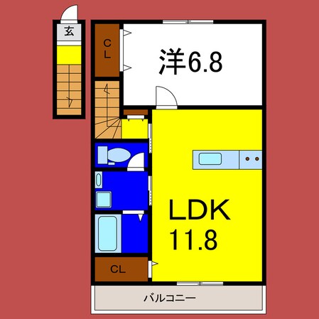 ピーススクエア笹木野B棟の物件間取画像